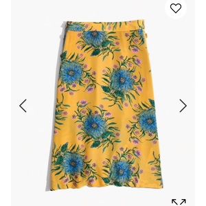 Madewell Silk Side-Button Skirt in Painted Blooms